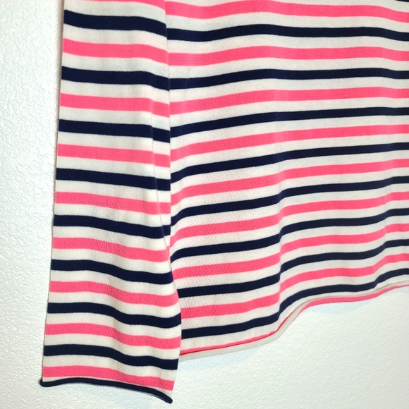 ATM Anthony Thomas Melillo Striped Long Sleeve Sweater Top in Pink and B… - Picture 4 of 8